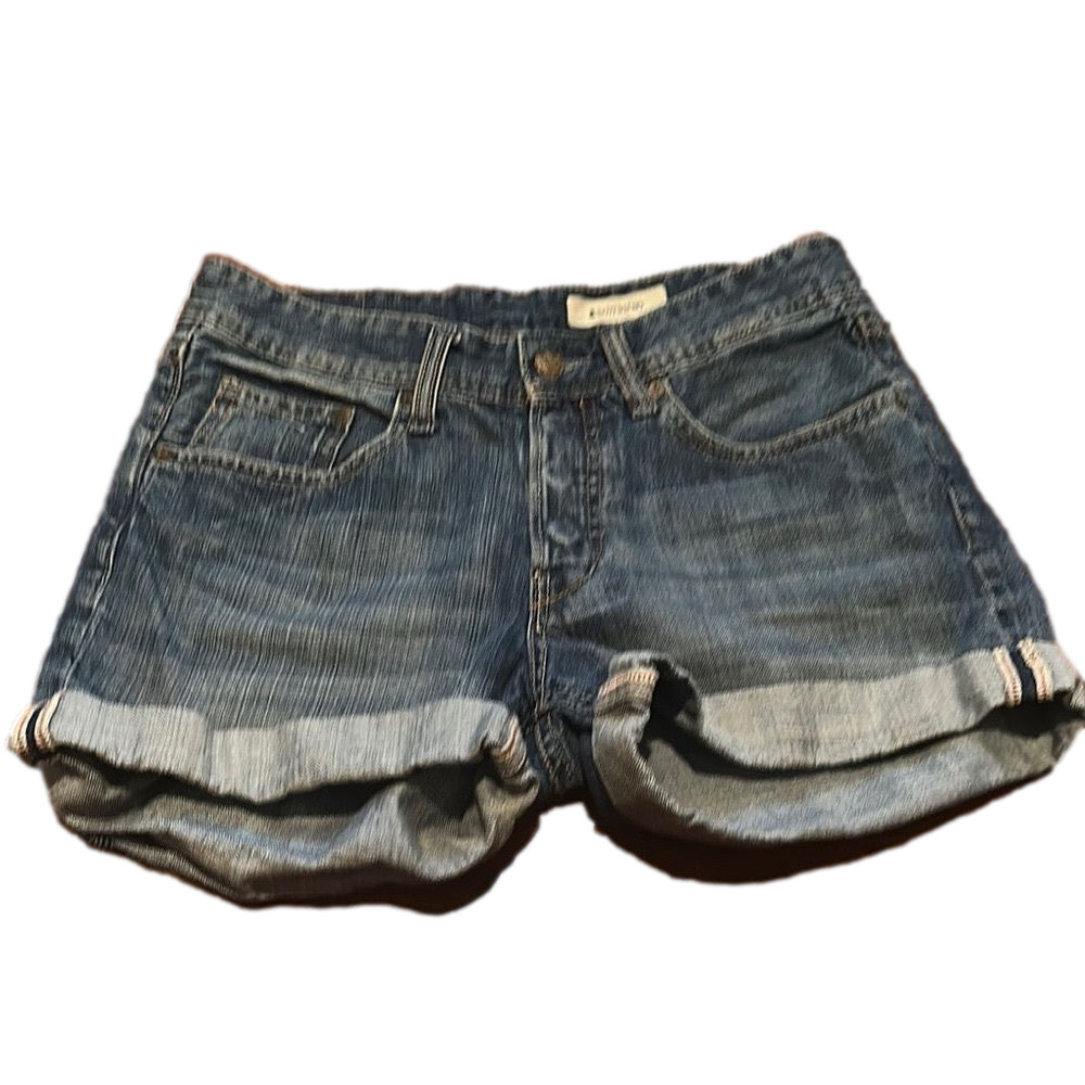 H&M Blue Jean Shorts Cuffed Hem Size 6